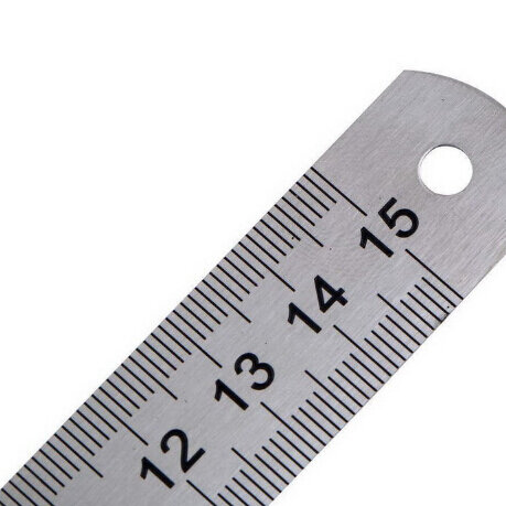 Aço inoxidável régua reta 6 Polegada régua dupla face ferramenta de medição escola material escritório alta qualidade 15cm