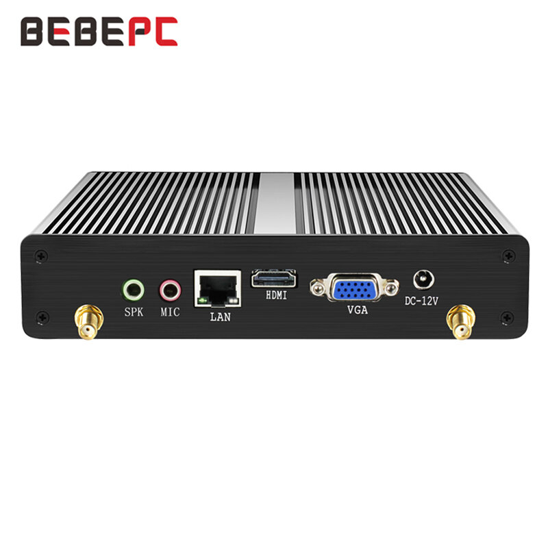 BEBEPC Fanless HTPC Mini PC Intel Core i3 7100U i5 4200U Celeron 3855U DDR3L Windows 10 Pro minipc Office Desktop Computer WiFi