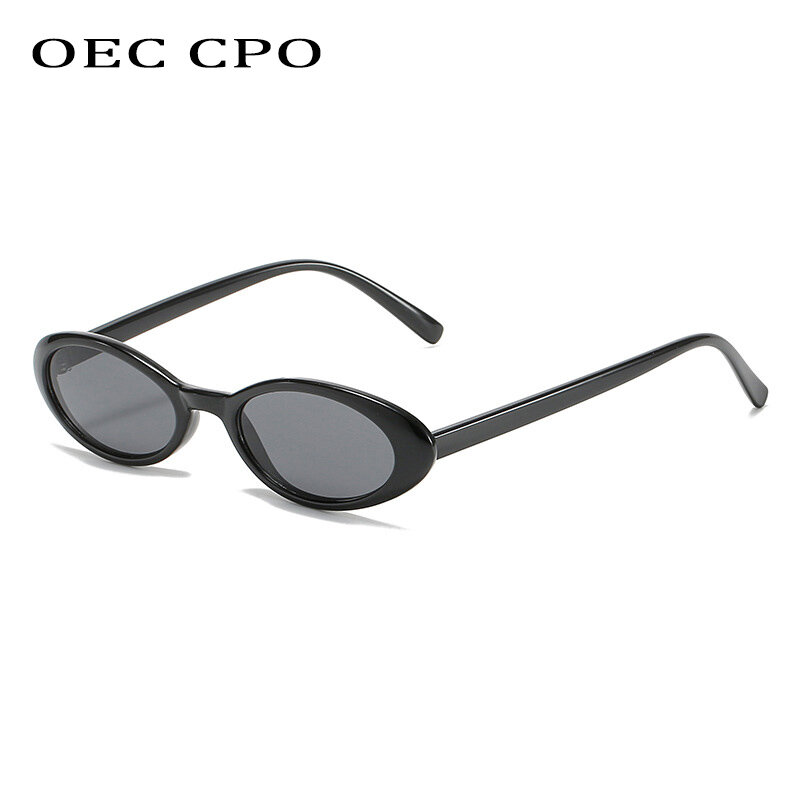 OEC CPO Sexy małe owalne damskie okulary 2021 nowych moda Leopard brązowe gorące słońce okulary kobiet Retro kolorowe cień okularów