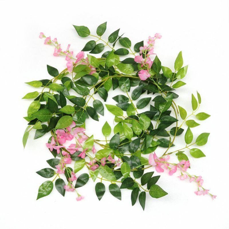 180ซม.ปลอม Ivy Wisteria ดอกไม้ต้นไม้ประดิษฐ์ Vine Garland สำหรับห้องสวนตกแต่งจัดงานแต่งงาน Baby Shower Decor ดอกไม้