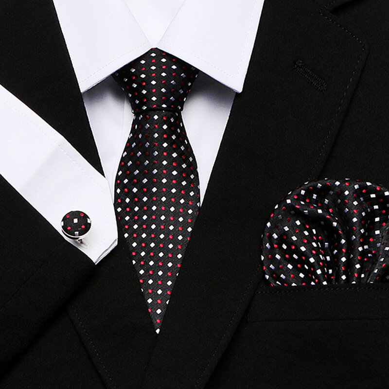 Moda negócios prata xadrez de seda gravata masculina 7.5cm laços para homens formal luxo casamento qualidade gravata grupo gravata