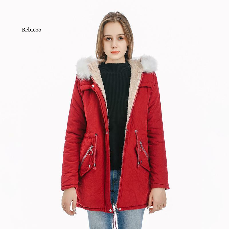 Giacche donna inverno Plus velluto spesso caldo pelliccia con cappuccio parka Oversize donna cappotti nuovo M-3Xl