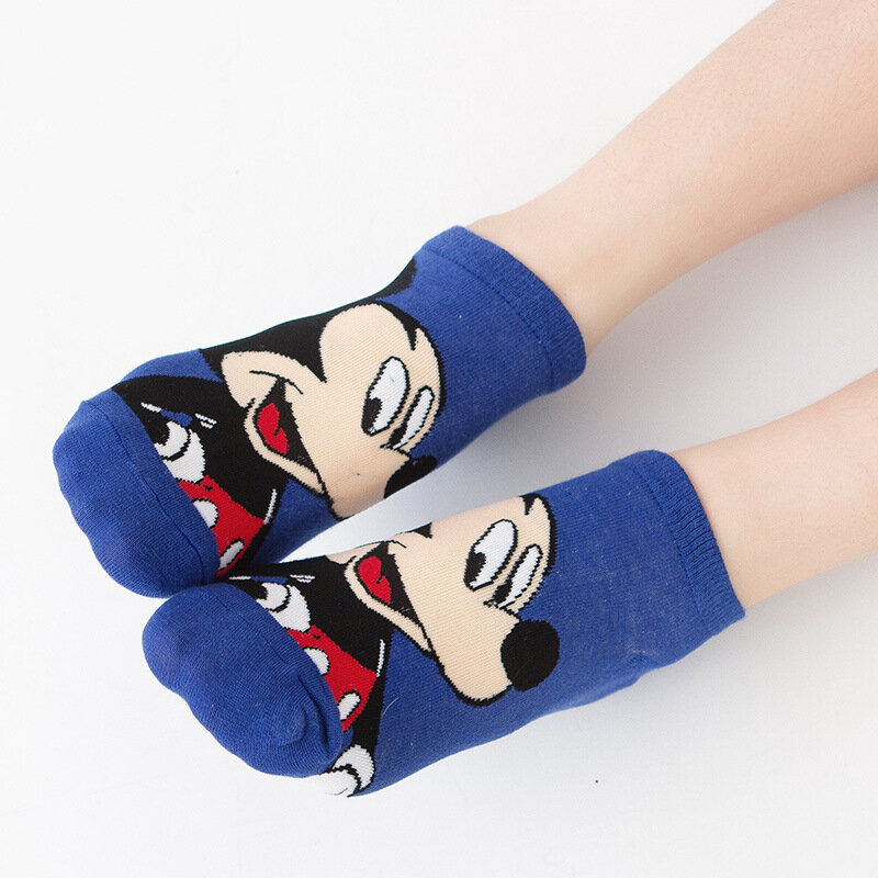 Disney ถุงเท้า Mickey Minnie สั้นผู้หญิง Kawaii โดนัลด์เป็ด Dasiy Dumbo ผ้าฝ้ายผู้หญิงข้อเท้าถุงเท้าเรือหญิง