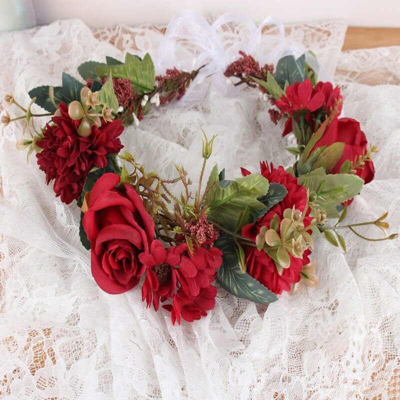 Sain max – couronne de fleurs, bandeau de mariée, couvre-chef de mariage, accessoires de fête de plage, décoration de cheveux de mariée