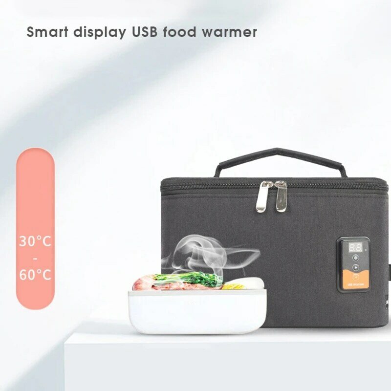 USB 스마트 디스플레이 아기 우유 병 워머 히터 토트 물티슈 식품 난방 절연 가방, 6.8L 대용량