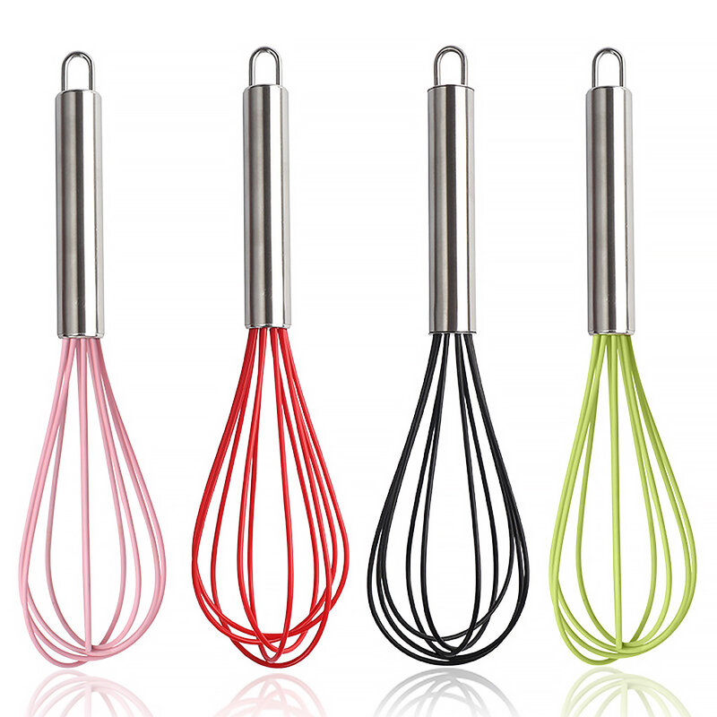 Manual Egg Beater Stainless Steel Silicone Balloon Whisk Cream Mixer Stirring Mixing Whisking Balloon Coil Style Egg Tools