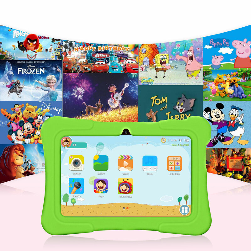 Pritom K7 7 Inch Kids Tablet Android 10 Pc 1Gb Ram 16Gb Rom Quad Core Tabletten Wifi Bluetooth dual Camera Met Kids Tablet Case