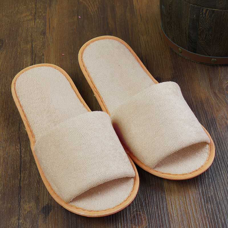 1 paio di pantofole traspiranti pieghevoli per Hotel da casa SPA Travel Salon Wear con accessori da viaggio in tessuto di cotone