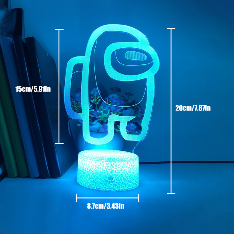 Parmi nous 3D veilleuse 7/16 couleurs changement lumière LED jeu Illusion décor jouets nouveauté lumière pour noël cadeau lampe de Table