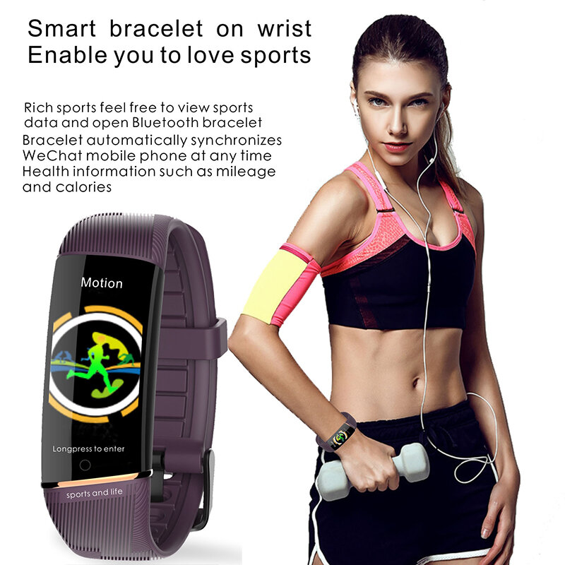 LIGE Новый смарт-браслет для пары, водонепроницаемый фитнес-трекер, пульсометр, монитор кровяного давления, спортивные Смарт-часы для здоровь...