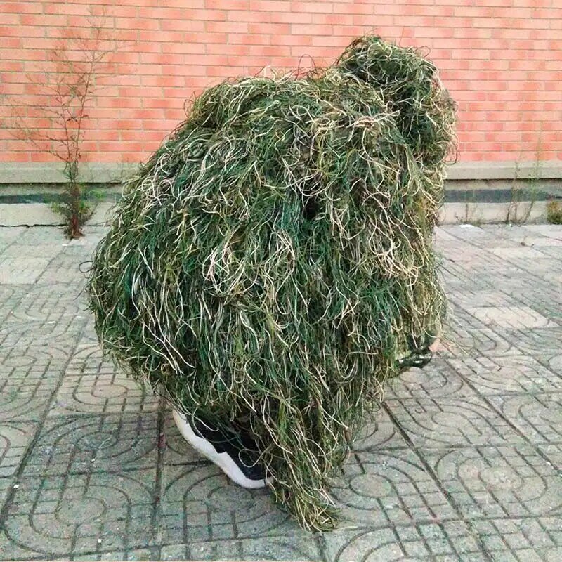 Men Ghillie Blankets/Cover Camouflage Ghillie Suit Hat Handmade Knitting 80x90cm Hunting Cloak Camouflage Hunting Clothes Cover