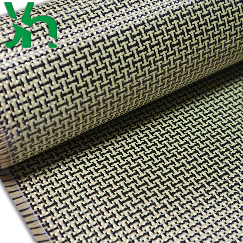 3K H Textuur 1500D200G Aramid Kevlar Hybride Carbon Fiber Doek Automotive Interieur En Interieur Decoratie