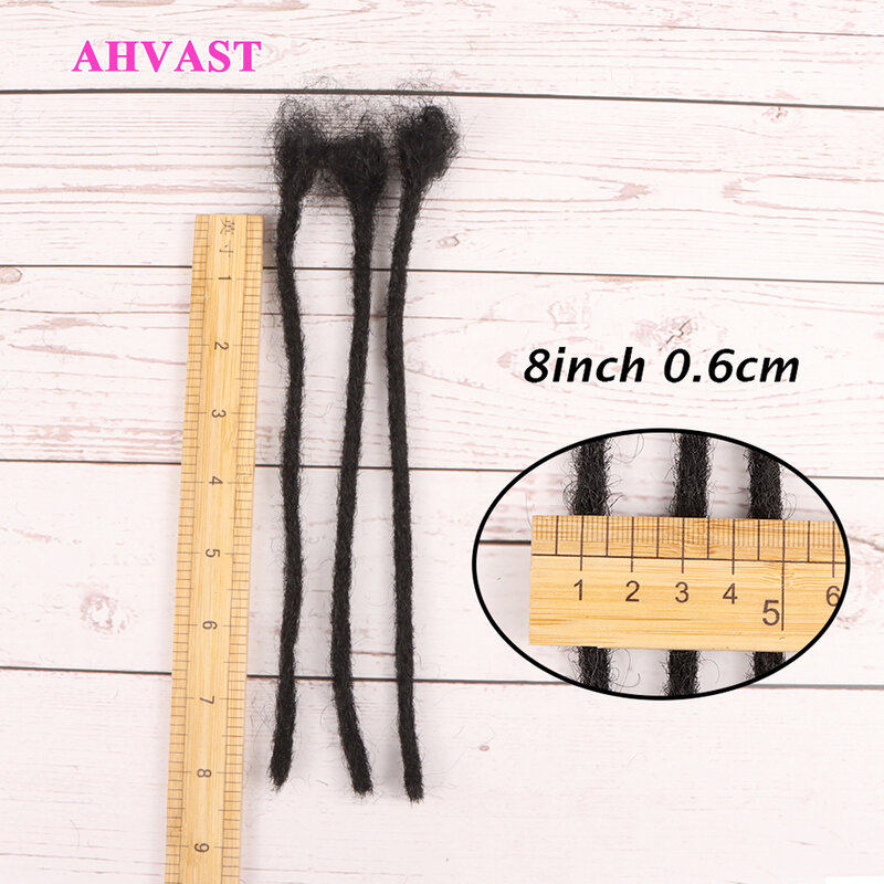 VAST Dreadlock Extensions 100% Human Hair 60 Strands 0.6cm Thickness for Men Women Kids Full Head Handmade Soft