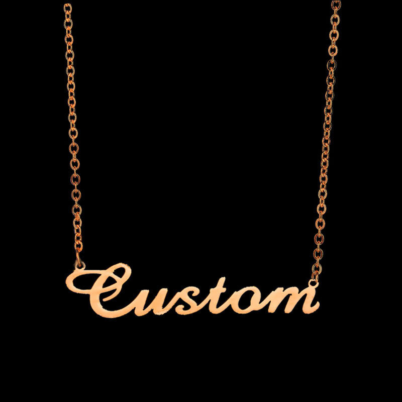 Angepasst Mode Edelstahl Name Halskette Personalisierte Brief Gold Halsband Halskette Anhänger Typenschild Geschenk