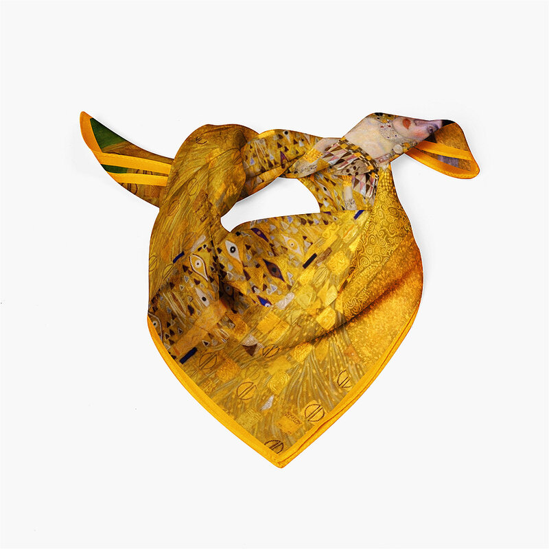 Картина маслом Ван Гога, звездное небо, женские Саржевые шелковые шарфы на шею, декоративные маленькие квадратные шарфы размером 53 см, бандана