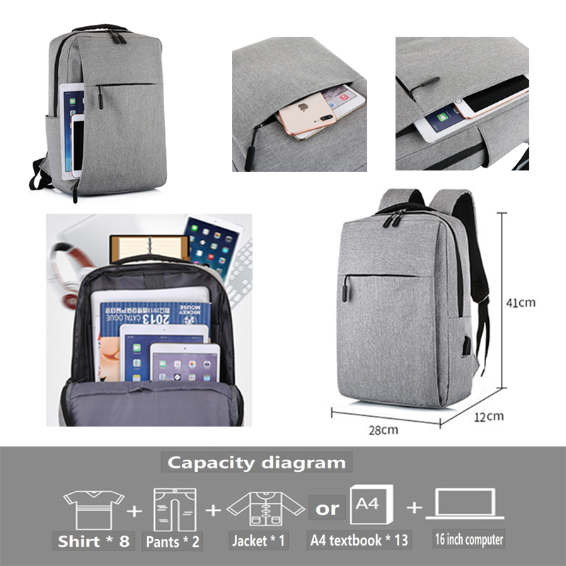 USB schoolbag bag와 노트북 배낭 16 인치 도난 방지 남성 배낭 여행 배낭 여성 방수 비즈니스 배낭 레저