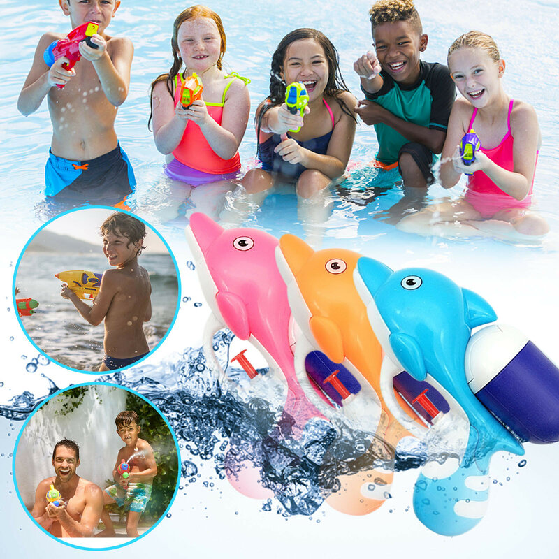 물총, 어린이, 아기 해변 장난감, 돌고래 물총 블래스터, 어린이용 물 장난감, 대량 여름 수영장 파티 호의 워터건, 플라야