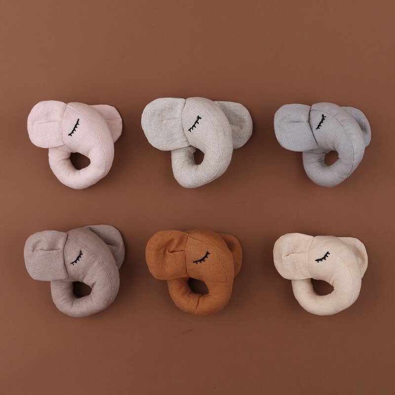 Cartoon Elephant grzechotka dla dzieci pluszowe wypełnione lalki noworodka dzwonki ręczne mobilne grzechotki muzyczne drżenie zabawki dla dzieci wczesna edukacja zabawka