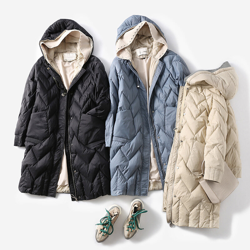 SEDUTMO Winter Long Oversize Duck Down Jacket Women Fashion Warm Thick Coat Autumn Casual Slim Hooded Puffer Jacket ED1416