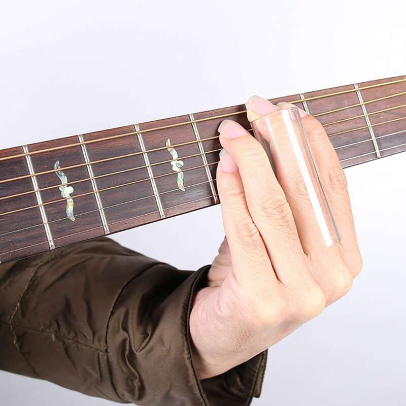 Transparente Guitar Finger Slider, Clear Slide, Bottleneck Set, acústico elétrico, acessórios para profissionais iniciantes, 4pcs