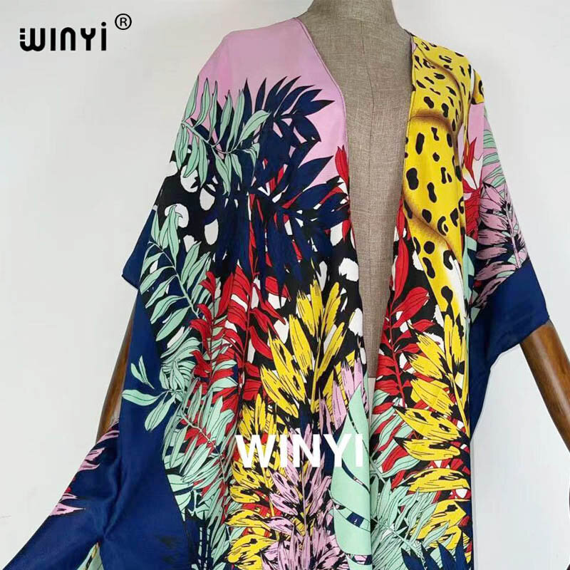 2021Beach Wear Kimono Vest Midden-oosten Amerika Afrika Vakantie Sexy Casual Gedrukt Bohemen Elegante Cover-Up