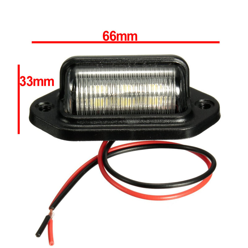 6LEDs Number Plate Light License Plate Light Lamp Bulbs for Boats Motorcycle Automotive Aircraft RV Truck Trailer 12V 24V