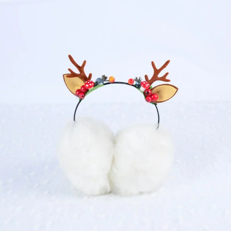 New Christmas Elk Earmuffs คริสต์มาส Earmuffs น่ารักถัก Plush Earmuffs Girls Earmuffs เด็ก Earmuffs