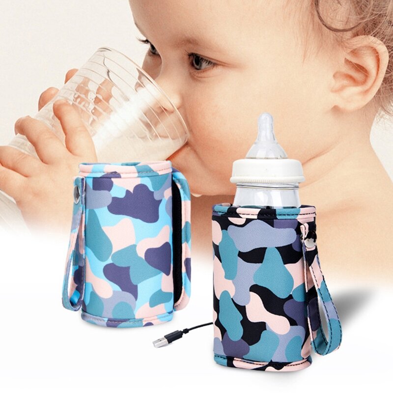 Usb aquecedor de garrafa de bebê portátil viagem leite aquecedor infantil alimentação garrafa aquecimento isolamento termostato aquecedor alimentos