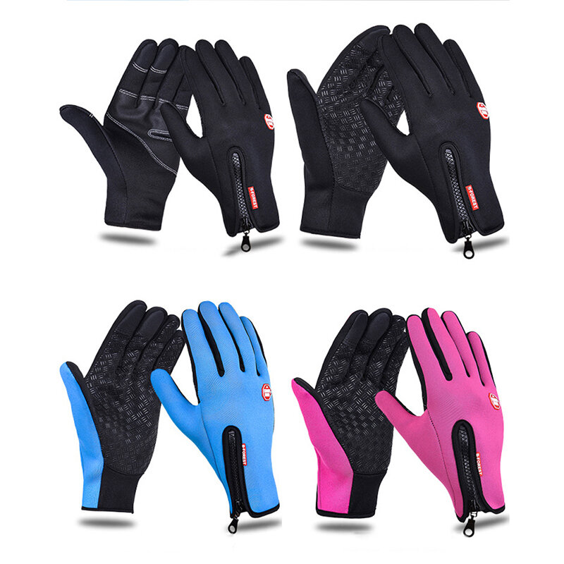 Перчатки унисекс Зимние теплые с сенсорным экраном, для велоспорта, езды на велосипеде, лыжах, кемпинга, походов, спортивные перчатки с пальцами