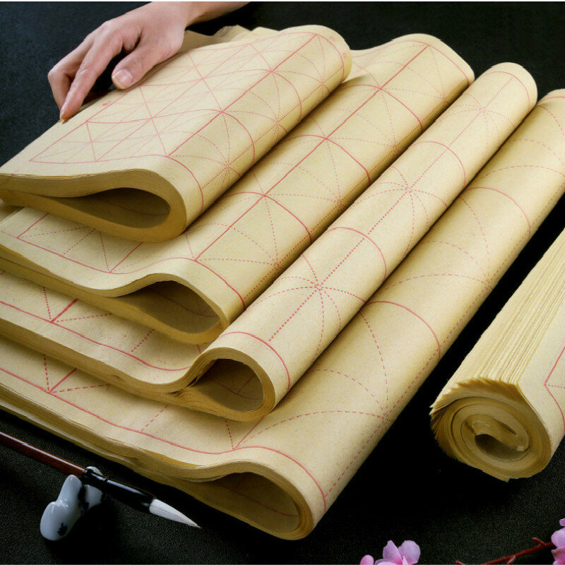 Бумага для каллиграфии для начинающих Xuan с сетками, китайская бумага для каллиграфии, 140 листов/партия, плотная бумага Papel Arroz Rijstpapier Carta Di Riso
