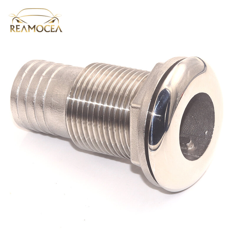 Reamocea 316 Stainless Steel Accessories Corrosion Resistance Boat Thru Hull Fitting Outlet Drain Joint For 1/2"  3/4"  1" Hose