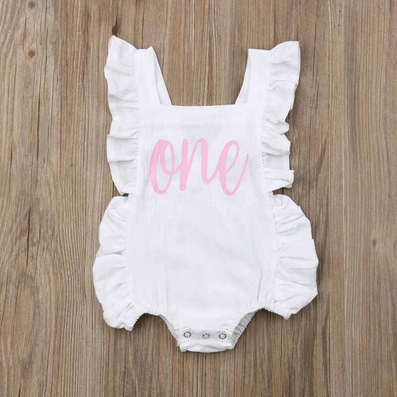 Baby Girl Birthday Party clothing one Years Bodysuit Outfit Sunsuit Jumpsuit Playsuit for Kid clothes toddler Children newborn