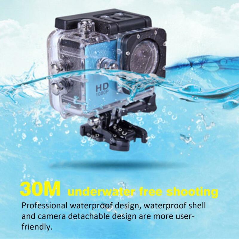 屋外ミニスポーツアクションカメラ超30メートル1080 1080p水中防水ヘルメットビデオ録画カメラスポーツカム