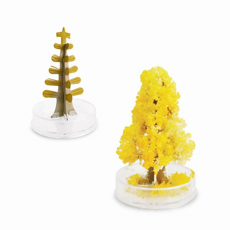 2020 9x6cm Mini żółta magia rosnące drzewa papierowe zabawki magiczne rosną choinki gorące śmieszne edukacyjne zabawki naukowe dla dzieci nowość