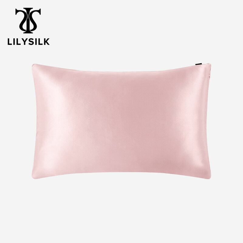 LILYSILK-funda de almohada de seda pura para 100 mujeres, hombres, niños y niñas, funda de pelo con cremallera oculta, 19 Momme, Color Terse, lujo, envío gratis