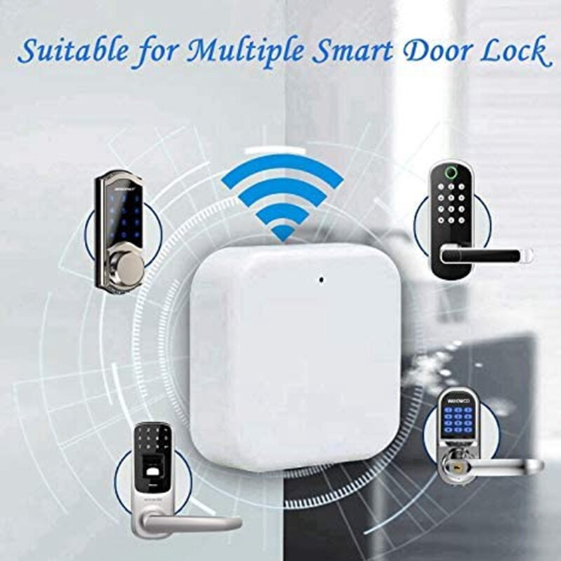 Retail Bluetooth Wifi Gateway Kata Sandi Sidik Jari Kunci Pintu Elektronik Pintar Jembatan Rumah Ttlock Pusat Gerbang Kontrol Aplikasi