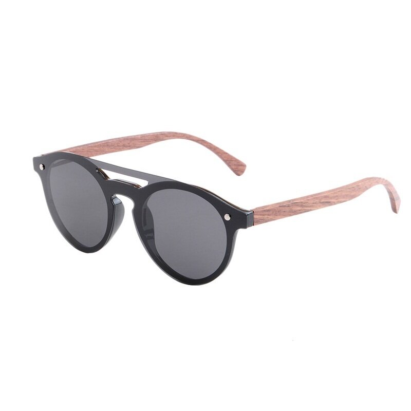 LONSY-gafas De Sol De madera Natural para mujer, lentes De Sol polarizadas con espejo, UV400, diseño De marca