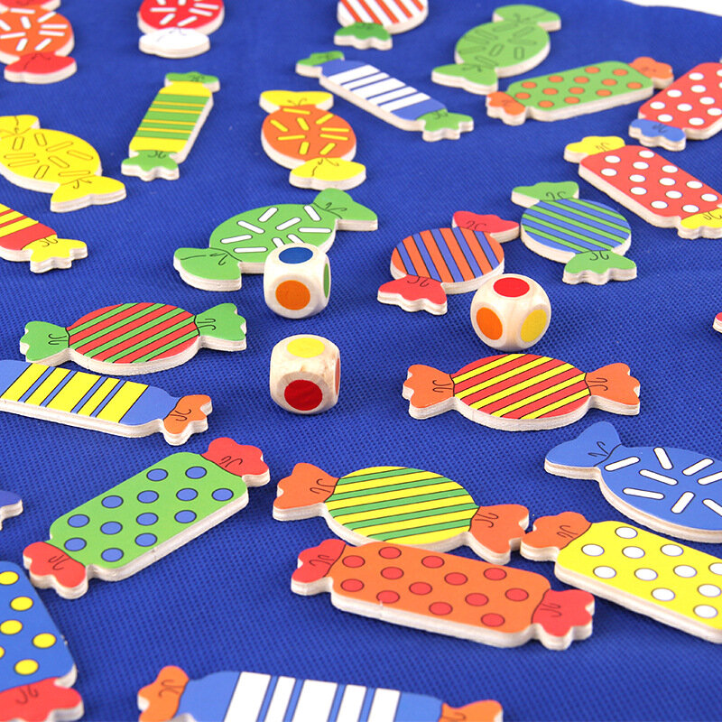 Bambini in legno Candy gioco forma memoria abbinamento colore cognizione interazione genitore-figlio ragazzo e ragazza giocattoli per l'educazione precoce regalo