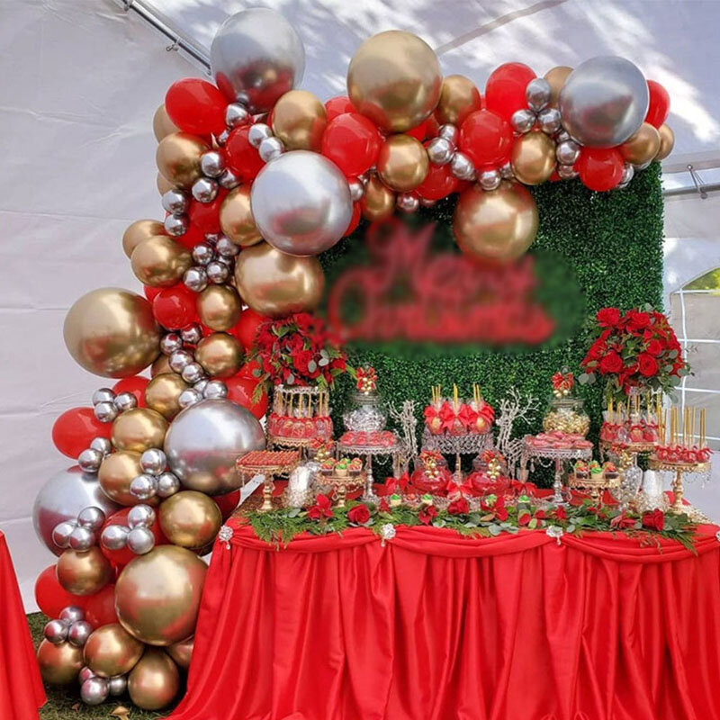 Kit de guirnalda de globos de látex metálico para decoración de boda, cadena de globos de San Valentín, fiesta de cumpleaños, 132 unidades