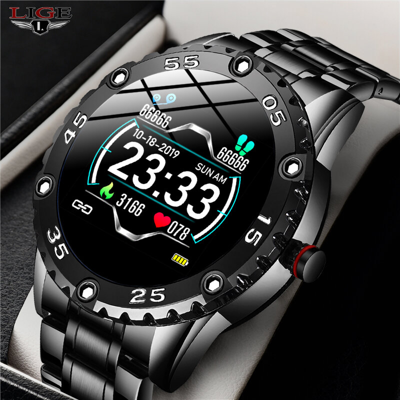 LIGE-Reloj deportivo inteligente para hombres y mujeres, pulsera con monitor de presión arterial, sueño y actividad, podómetro, Android e iOS, nuevo