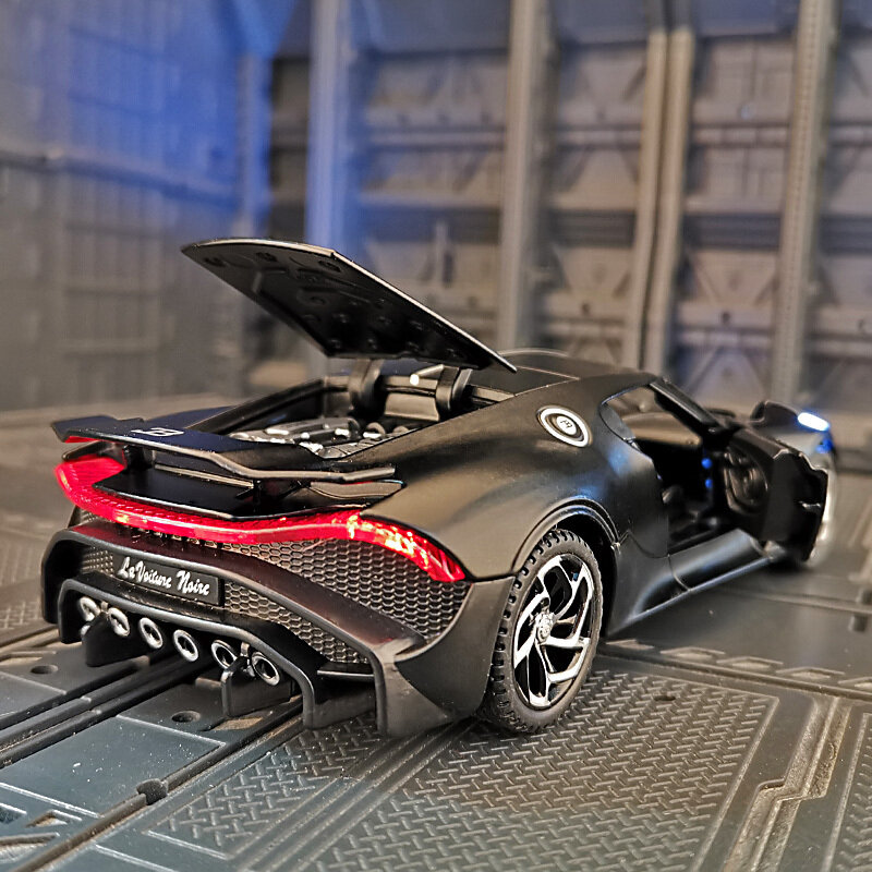 Bugatti Lavoiturenoire-Modelo de Carro Esportivo Alloy, Metal fundido, Veículos de Brinquedo, Alta Simulação, Presente Infantil, Escala 1:32