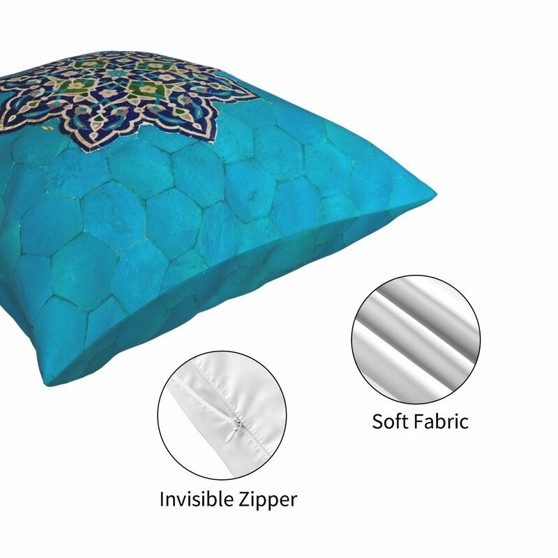 Funda de almohada cuadrada de cerámica persa, cojín de asiento de poliéster para creativa cubierta decorativa, venta al por mayor, 45x45cm