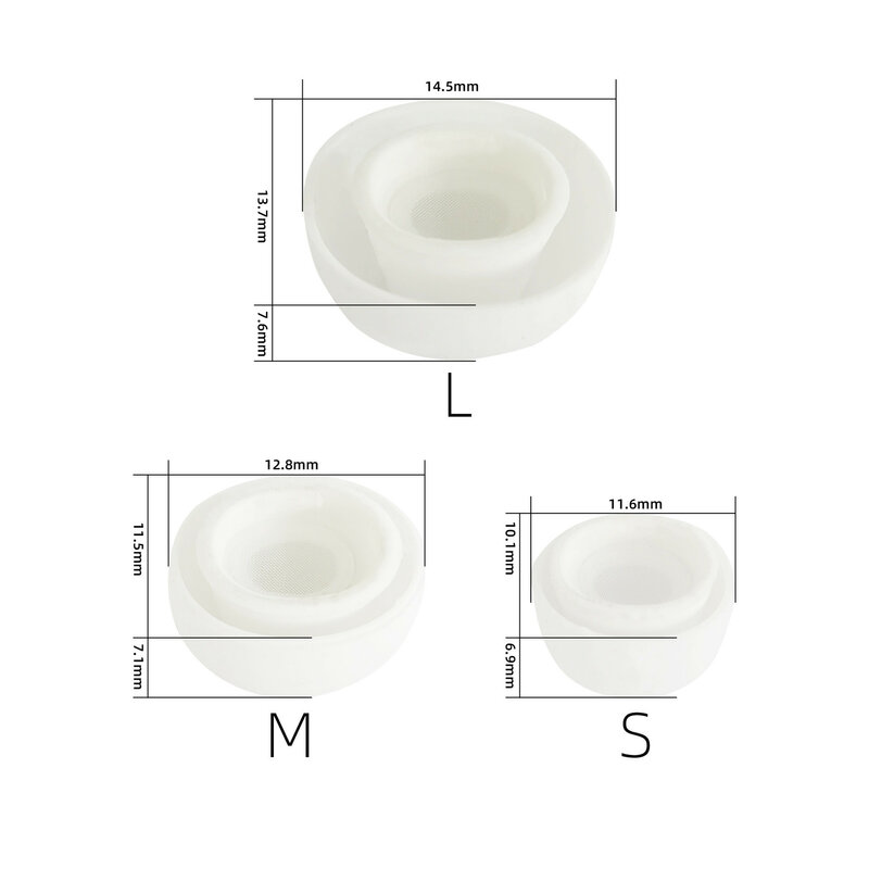 Funda de silicona suave para auriculares Apple Airpods Pro, 3 piezas, L, M, S