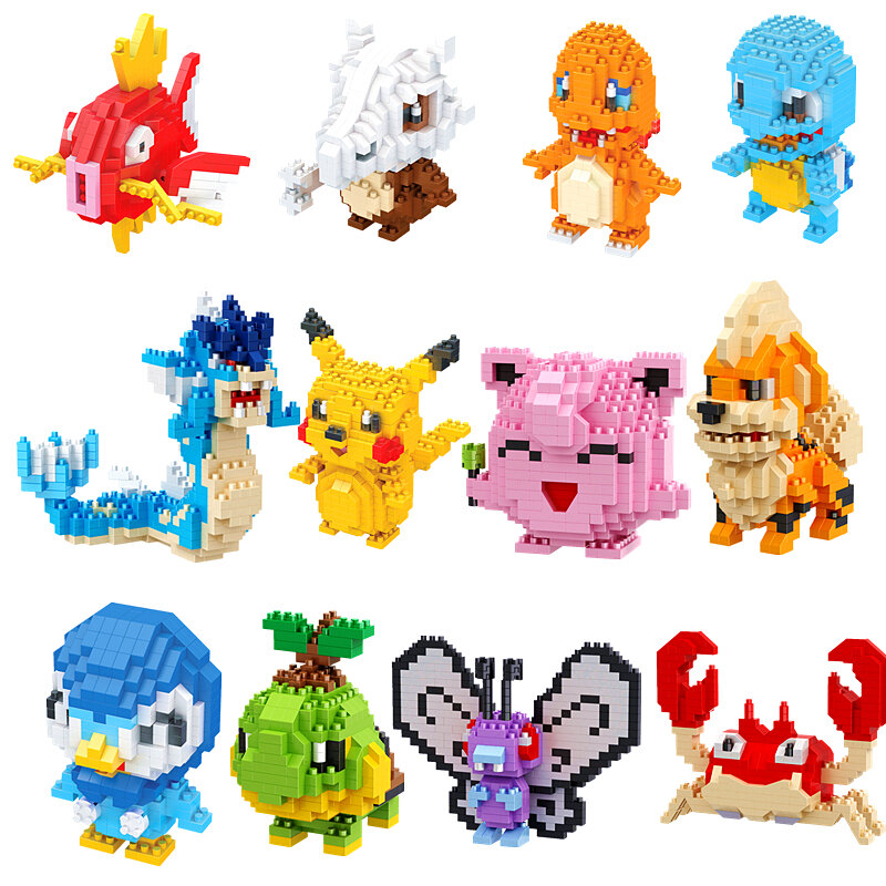 Pokemon New Small Particle Building Blocks Pikachu modello di piccolo animale gioco educativo Puzzle giocattolo didattico per bambini