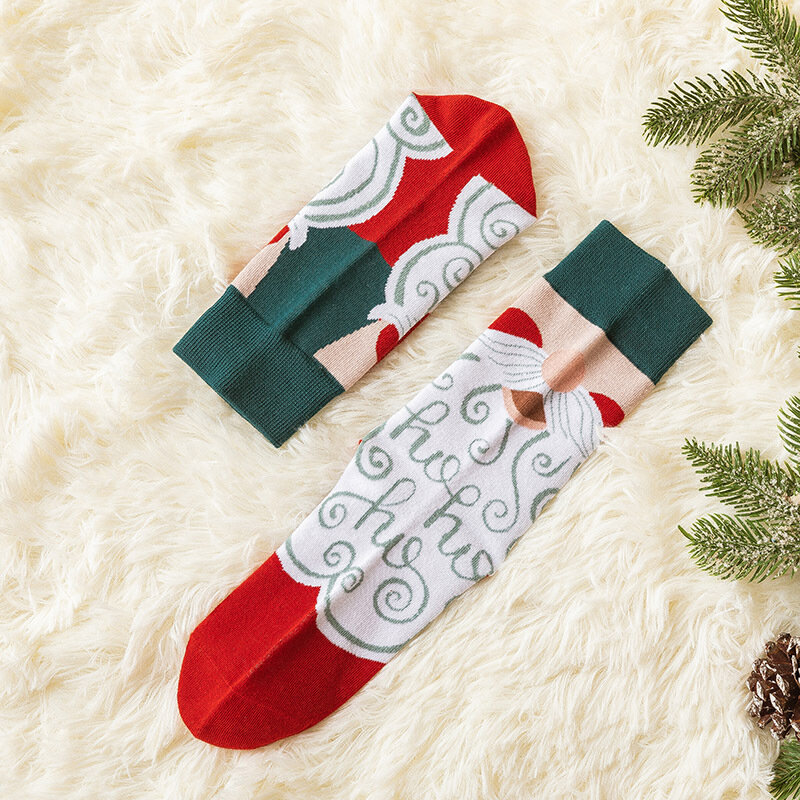 Calcetines de Navidad de algodón para hombre y mujer, calcetín divertido de Papá Noel, árbol de Navidad, muñeco de nieve, campana, alce, Harajuku, Año Nuevo, 2020