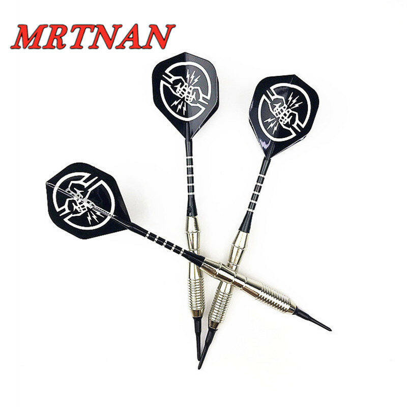 High quality 17g black soft tip darts indoor sports plastic electronic darts stainless steel dart barrel aluminum dart shaft