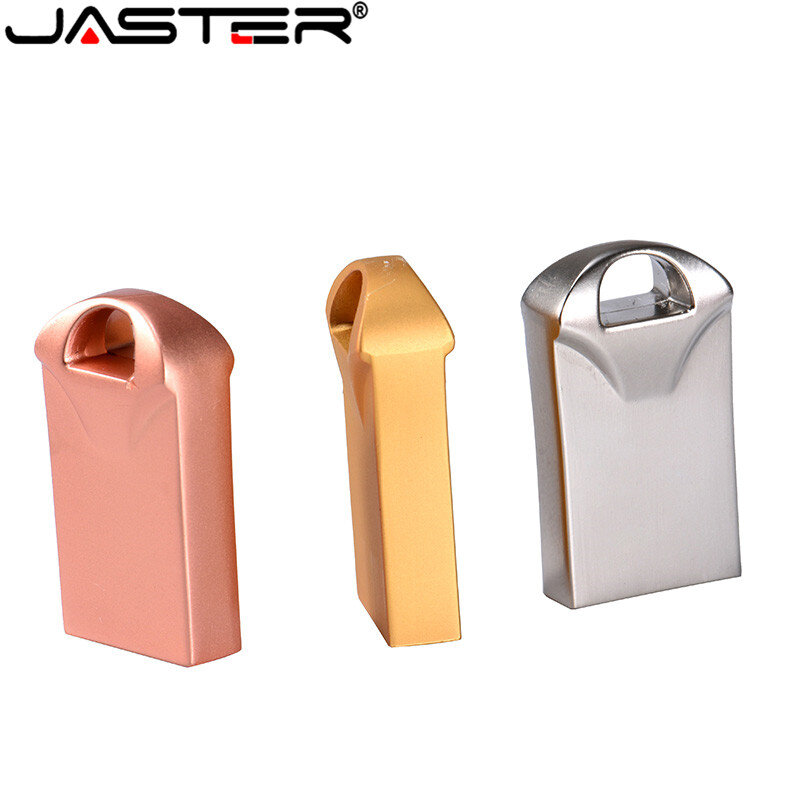JASTER-Mini unidad Flash USB de Metal, pendrive de 64GB, 32GB, llavero, Memory Stick, 16GB, disco U, 8GB, 4GB, artículos de envío gratis