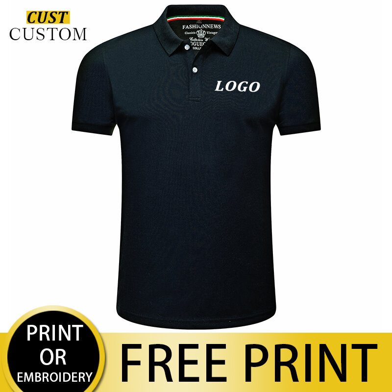 Polo con logotipo personalizado para hombre, camisa transpirable con impresión/bordado, 100% poliéster, uniforme para empleado