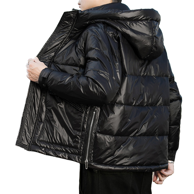 Мужской зимний пуховик, куртка с капюшоном, толстая теплая куртка на белом утином пуху, свободная уличная одежда, парки, новинка 2021