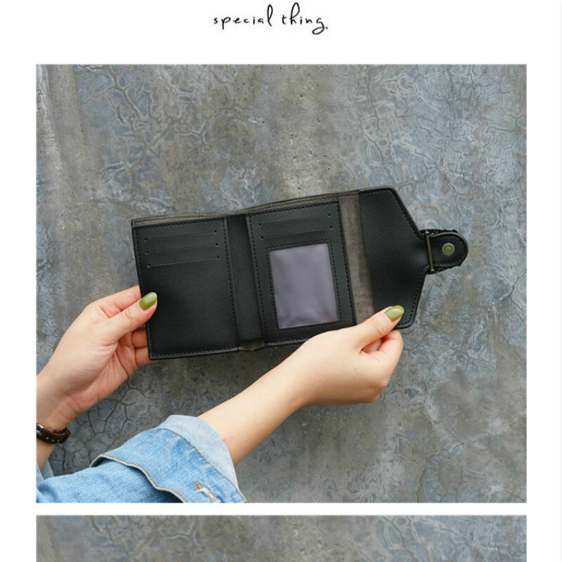 Short Wallets Leather Women Wallets Fashion Wallet Student Coin Purse Card Holder Ladies Clutch Bag Small Coin Purse